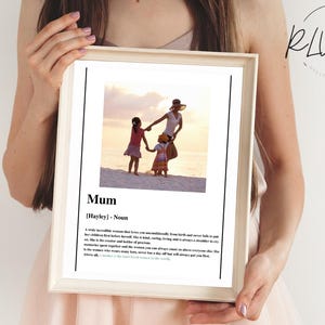Mothers day gift for mum printable poster gift for mothers day gifts editable definition poster digital download A5