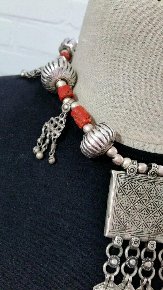 Lovely vintage silver Afghan beads and pendants w… - image 3