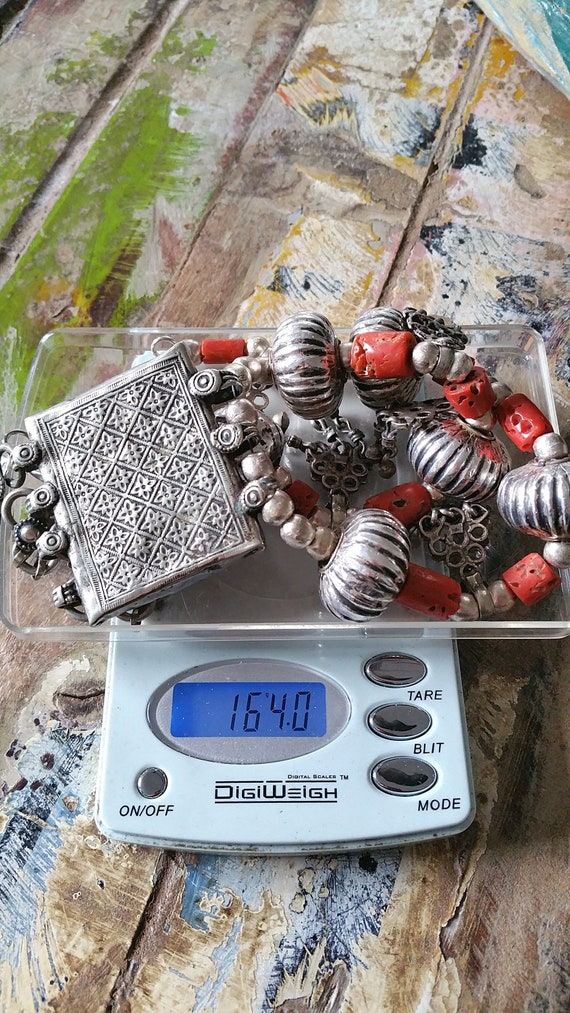 Lovely vintage silver Afghan beads and pendants w… - image 10