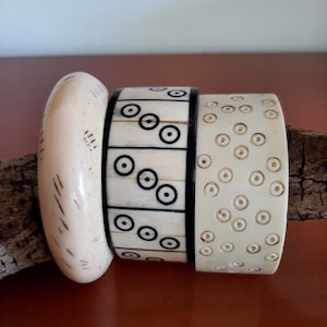 3 vintage African bangles lovely to stack together. Tribalgallery