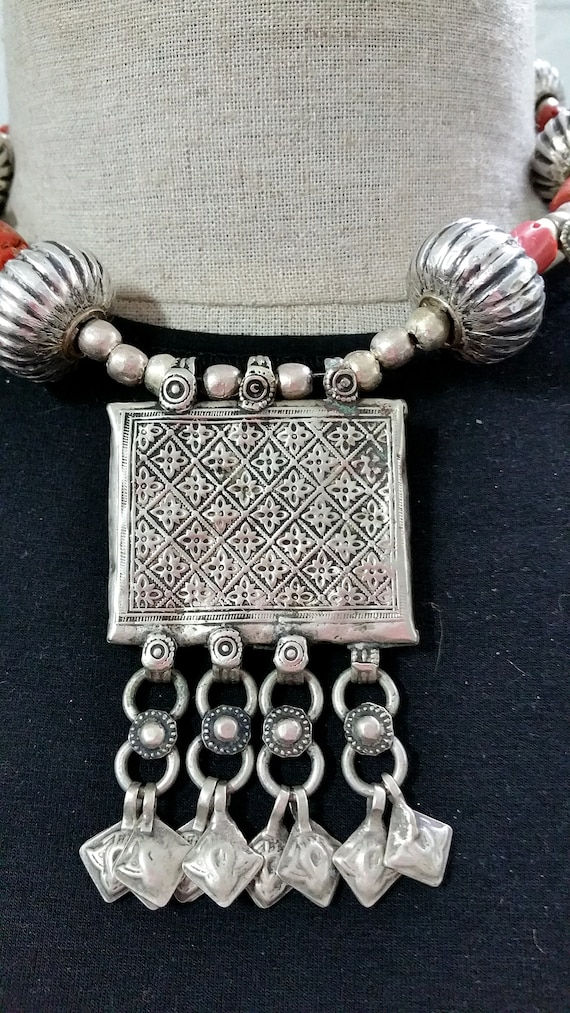 Lovely vintage silver Afghan beads and pendants w… - image 2