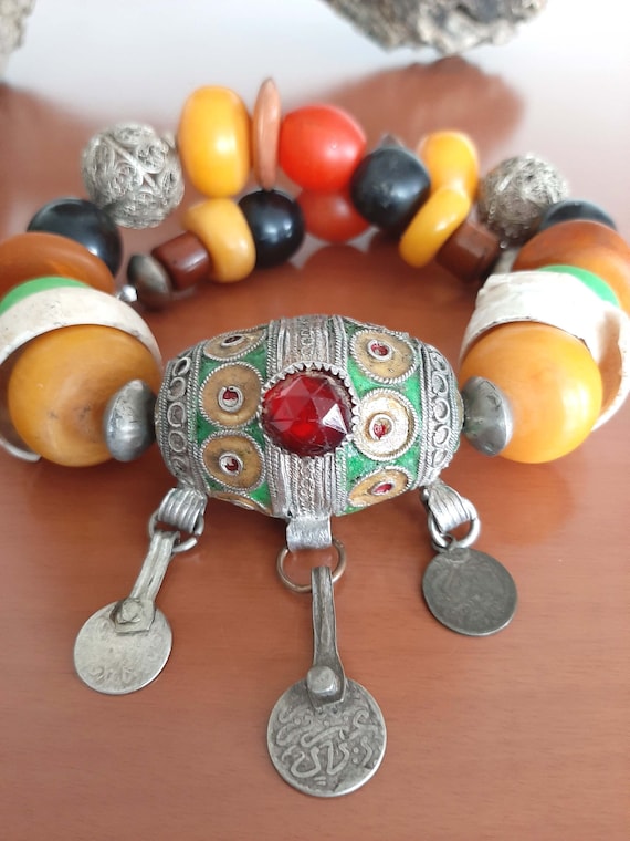 Tribal Ethnic Moroccan Berber Silver Egg Bead Silver Filligree