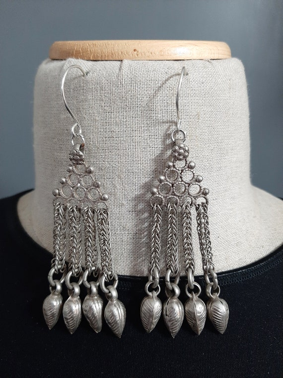 Silver Teardrop Earrings - From Rajasthan Silver Teardrop Earrings - From Rajasthan