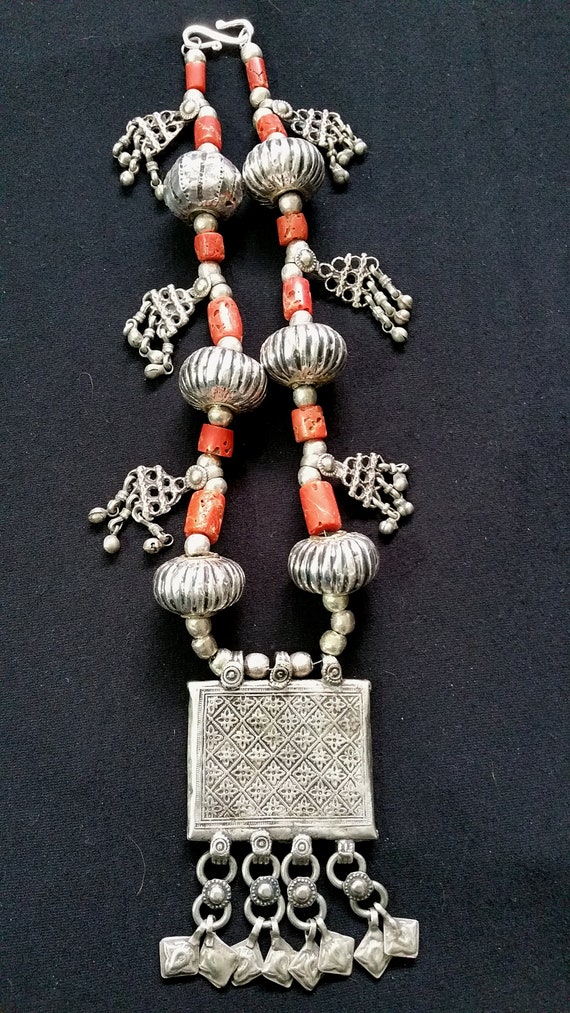 Lovely vintage silver Afghan beads and pendants w… - image 7