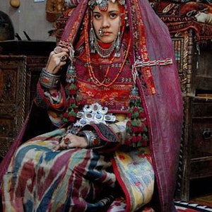 Antique silver fire gilded carnelian pendant necklace / Tumar Turkmenistan/ Karakalpaks Uzbekistan. tribalgallery. image 3