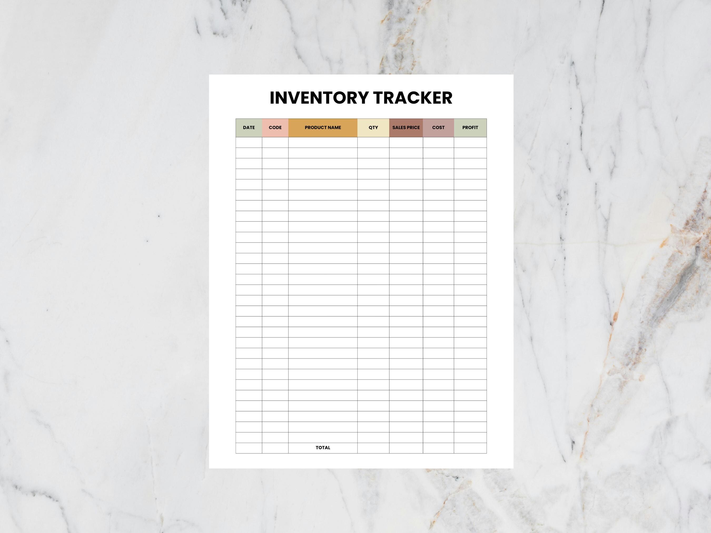 Inventory Tracker Printable, Business Inventory Tracker, Small Business ...