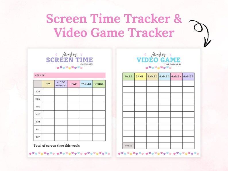 Editable Screen Time Checklist Template Screen Time Chore Chart Daily Photo Inspiration