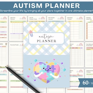 Autism Planner Template Printable, Autism Planner Adult, Autism Planner Binder, Daily Autism Planner, Autism Digital Planner Printable