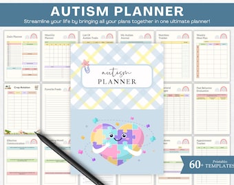 Autism Planner Template Printable, Autism Planner Adult, Autism Planner Binder, Daily Autism Planner, Autism Digital Planner Printable