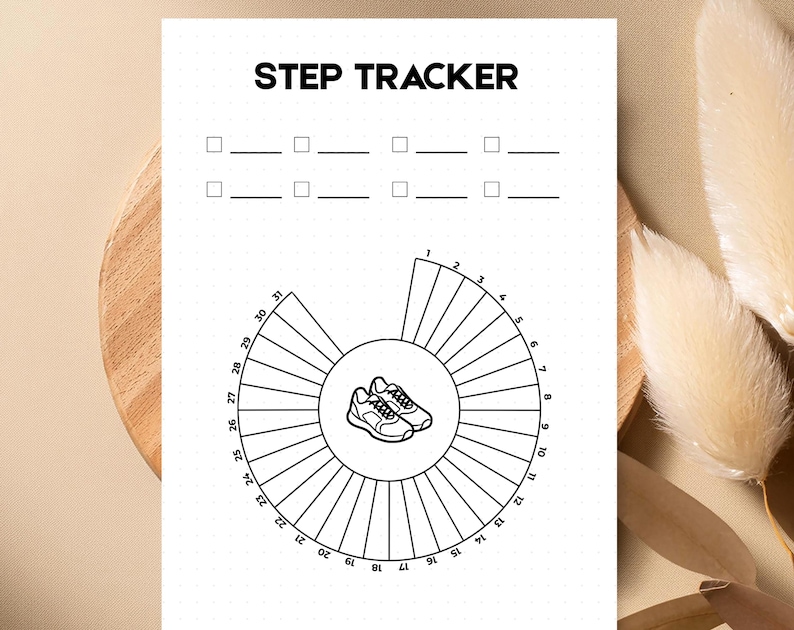 Weekly Step Count Sheet Monthly Step Tracker, Printable Journal Page, Health Planner, Fitness ...