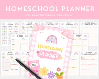 Homeschool Planner Printable, Ultimate Homeschool Planner, Homeschool Lesson Planner, Academic Planner, Teacher Homeschool Schedule