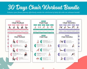 30-Day Chair Workout Bundle, Seated Exercise Guide (PDF)