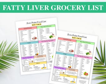 Zero Point Food List Printable, Weight Watchers Food Guide, Weight Loss Food Chart, Diet Food List, Digital Download, US Letter Printable