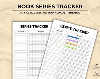 Book Series Tracker Printable, Book Reading Tracker, Book Journal Page, Reading Tracker, Mark The Book Series Printable, Instant Download