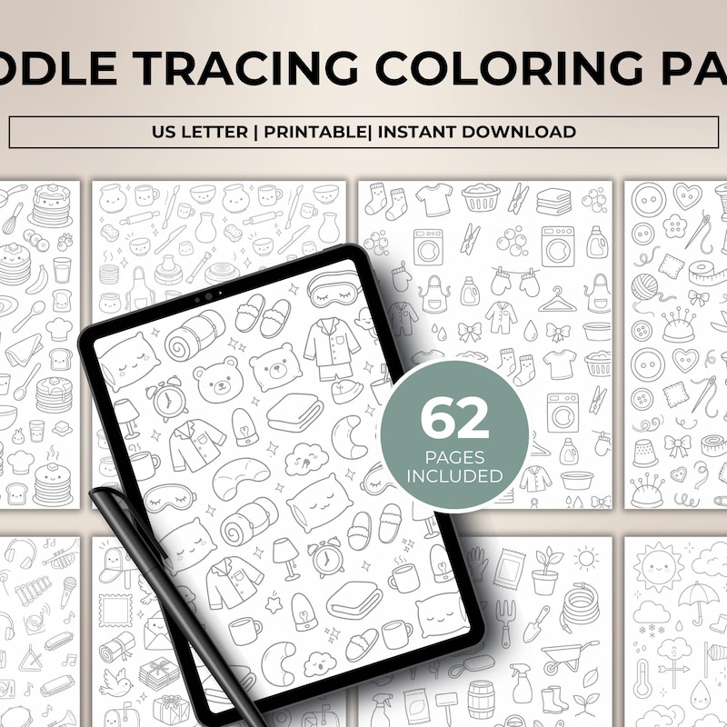 Tracing Doodle Printable - Etsy