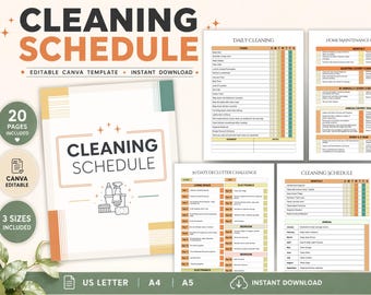 ADHD Cleaning Schedule Planner Bundle Printable, Adhd Chore Chart Bundle, Family Chore Chart, Weekly Cleaning Schedule, Home Cleaning