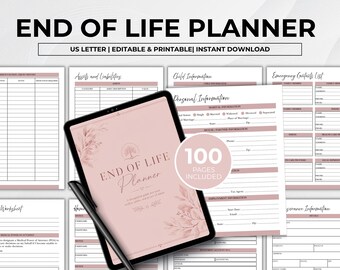 Editable End Of Life Planner Template, Just In Case Of Emergency Binder, Personal Life Planner, Death Legacy Journal, Funeral Journal Bundle