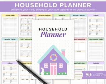 Printable Home Management Planner, Cleaning Schedules (A4, A5, US Letter) (PDF Format)