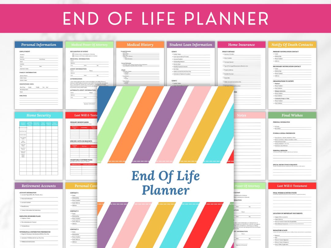 End of Life Planner Template, Printable End of Life Planner, Last ...
