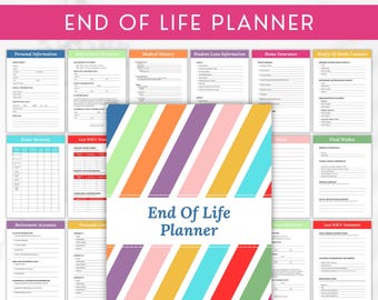 End Of Life Planner Template, Printable End Of Life Planner, Last Wishes Planner, Emergency Binder, Funny End Of Life Planner, When I die