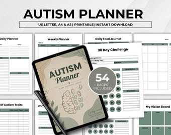 Autism Planner Bundle Printable, Special Needs Child Planner, Autism Care Binder, Autism Worksheet, Autism Journal Bundle, Autism Therapy
