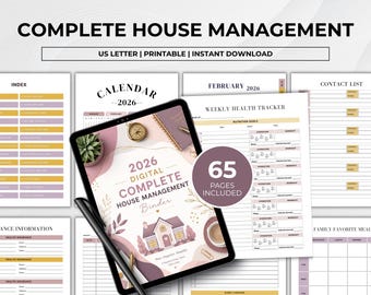 Home Management Binder Printable, Life Binder, Medical Binder, Cleaning Checklist, Household Planner, Ultimate Home Management Planner