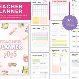 Printable Teacher Planner Template, School Planner, Homeschooling Planner, Teacher Tracker Planner, Weekly Lesson, School Lesson Planner