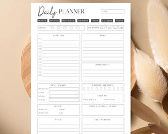ADHD Daily Planner Printable, Daily Organized, Weekly Planner, ADHD Checklist, Adhd To Do List, To Do List Planner, Minimalist Daily Planner