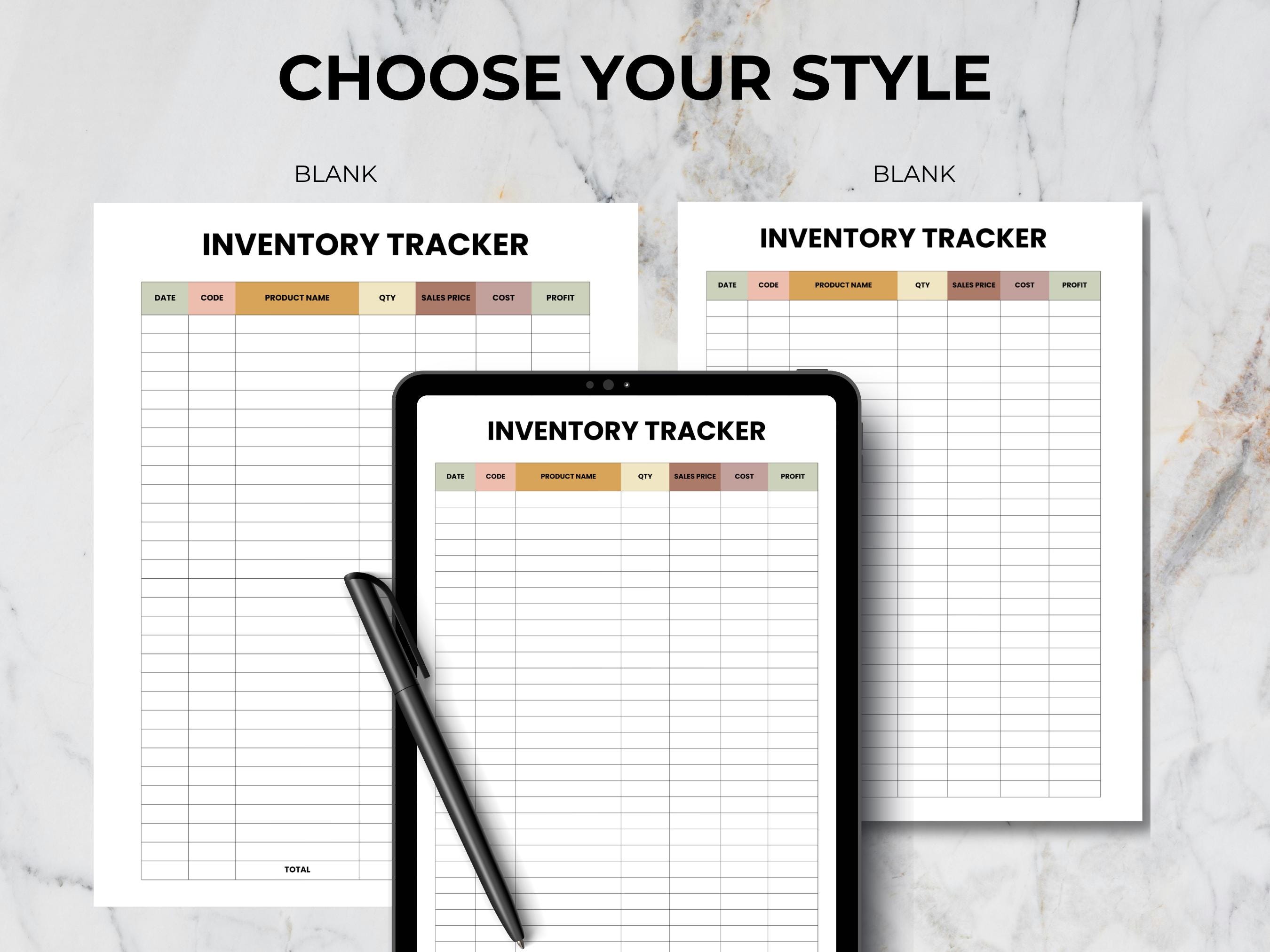 Tracker For Inventory Inventory Tracker Printable, Business Inventory Tracker, Small Business ...