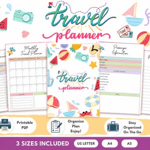 2026 Travel Planner Printable Template, Vacation Journal, Travel Planner Bundle, Budget Tracker, Travel Planner Journal, Instant Download
