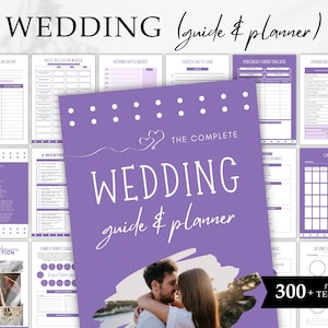 Paquete de plantillas de planificador de bodas, planificador de bodas de 300 páginas, plantilla editable, libro de planificación de bodas, lista de verificación de bodas