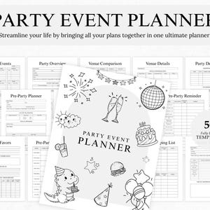 Party Planner Bundle, Editable Party Planner Template, Event Planner Template, Event Organiser Template, Event Planner Notebook