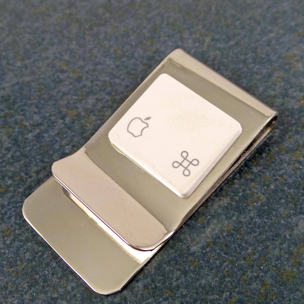 Money Clip, Apple Command Key, Recycled, Computer keyboard key, Men, Birthday, Gift