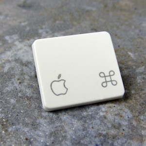 May include: White keyboard key with an Apple logo and a command key symbol.