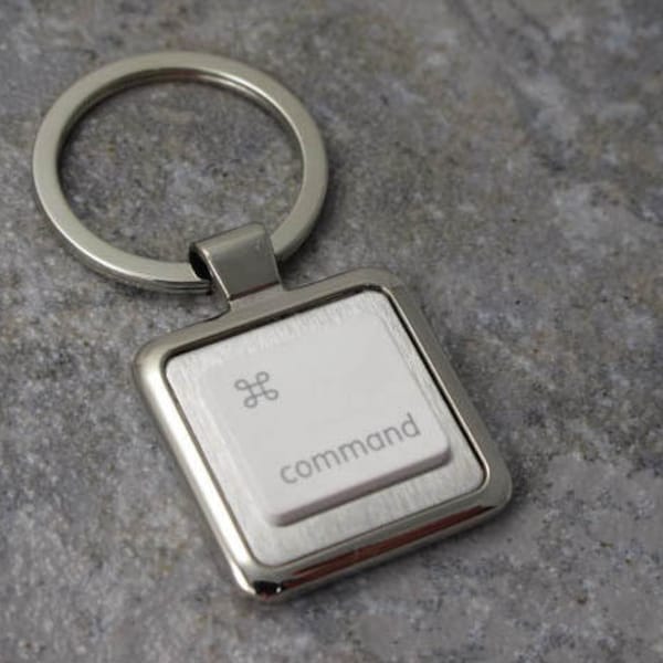 Apple command Key-Ring in white, key chain, keys, recycled, birthday, anniversary, wedding, gift