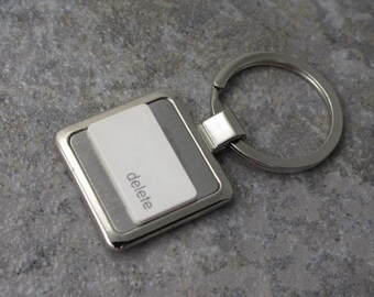 Apple computer, Options, Key-Ring in white, key chain, keys, recycled, birthday, anniversary, wedding, gift