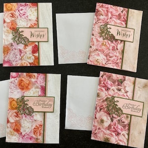 Grusskarten. Rosen Karten. Hochzeitskarten. Geburtstagskarten. Handgemachte Karten. Einzigartige Karten. Passende Umschläge. Made with Love Karten.