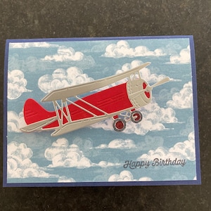 Carte d'anniversaire d'avion. Carte d'anniversaire 3D pour homme/garçon. Carte d'anniversaire aviation. Carte d'anniversaire de pilote. Carte de voeux.