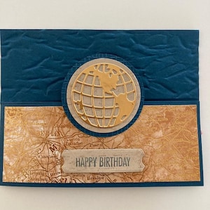 Tarjeta de cumpleaños con mapa. Tarjeta de cumpleaños para chico/niño. Tarjeta de cumpleaños única. Tarjeta de felicitación. Tarjeta de cumpleaños.