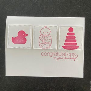 Carte de bébé. Carte bébé fille ou bébé garçon. Carte de voeux. Cartes de naissance uniques. Félicitations pour la carte de bébé. Enveloppe assortie. Prêt à expédier !