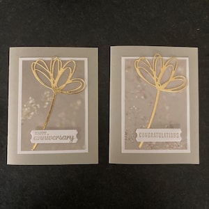 Cartão de aniversário ou cartão de casamento. Cartão de felicitações. Cartão exclusivo. Cartão de folha de ouro. Cartão feito à mão. Envelope correspondente. Pronto para enviar!