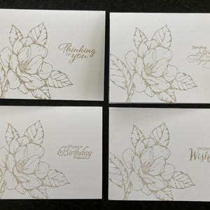 Escolha um conjunto de 3 cartões de felicitações. Cartão de simpatia. Cartões de casamento. Cartões de aniversário. Cartão pensando em você. Cartões artesanais. Envelope correspondente