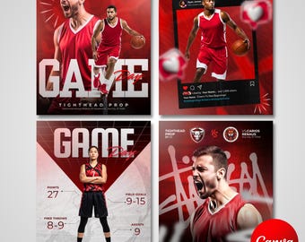 Game Day Social Media Templates, Senior Canva Graphics Pack, Pro Level Game Day Flyer Bundle, Committed, Schedule Graphics, Instant Download