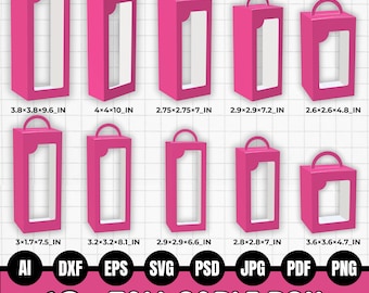 Tall Gable Box Template, Tall Gable Box Mockup, Doll Box, Tall Gift Box Template, Gable Box Canva Frames, Drag and Drop, Window Box, SVG,PSD