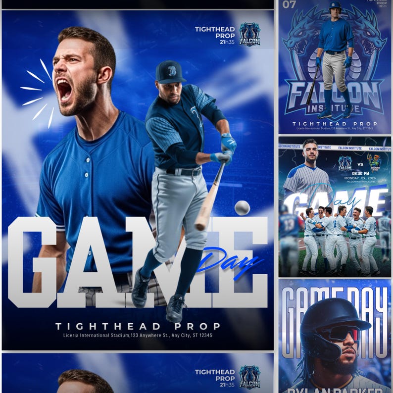 40+ Baseball Sports Social Media Templates | Editable Baseball Game Day ...