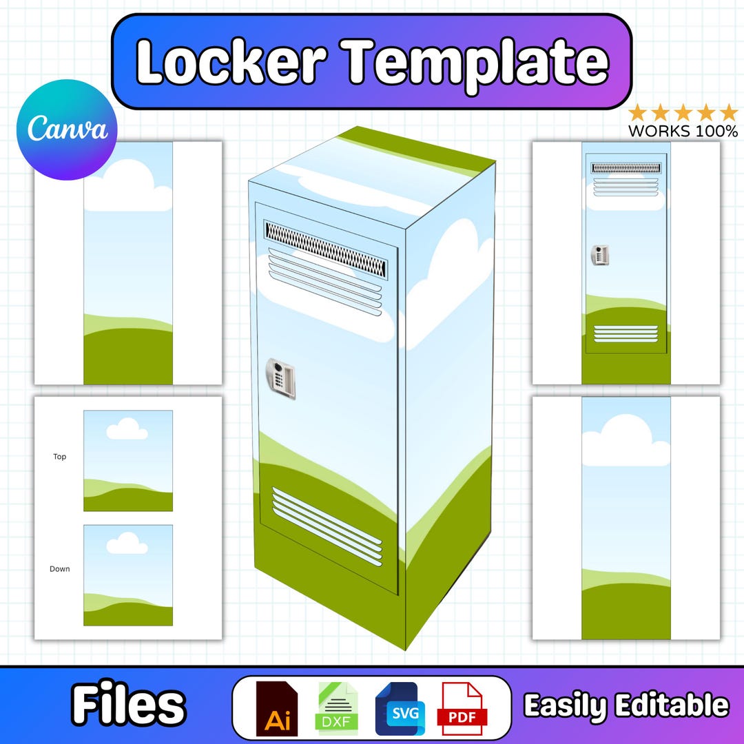 School Locker Gift Box Mockup Template, Back to School Gift Box ...