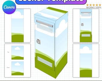 School Locker Gift Box Mockup Template, Back to School Gift Box, Editable Canva Locker Mockup, DIY Locker Box