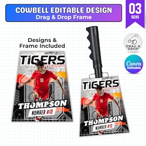 Cowbell Design Template, Editable Sport Cowbell Templates, Custom Cowbell Design, Football Cowbell Design, Football Cowbell, Cowbell Wrap