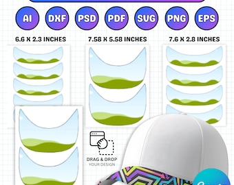 Hat Brim Template, Trucker Hat Brim Svg, Editable Trucker Cap Brim,Blank Hat Template, Baseball Cap Template, Custom Hat Brim, Wide Brim Hat