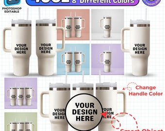 40oz Tumbler Mockup Bundle, Blank 40oz Tumbler Mockups, Editable 40oz Tumbler PSD Smart Object Mockup, Tumbler Mockup PSD, Digital Download